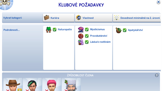 Klubové požadavky (obrázek)